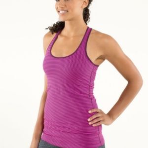 Lululemon Cool Racerback Hyper Stripe Raspberry
